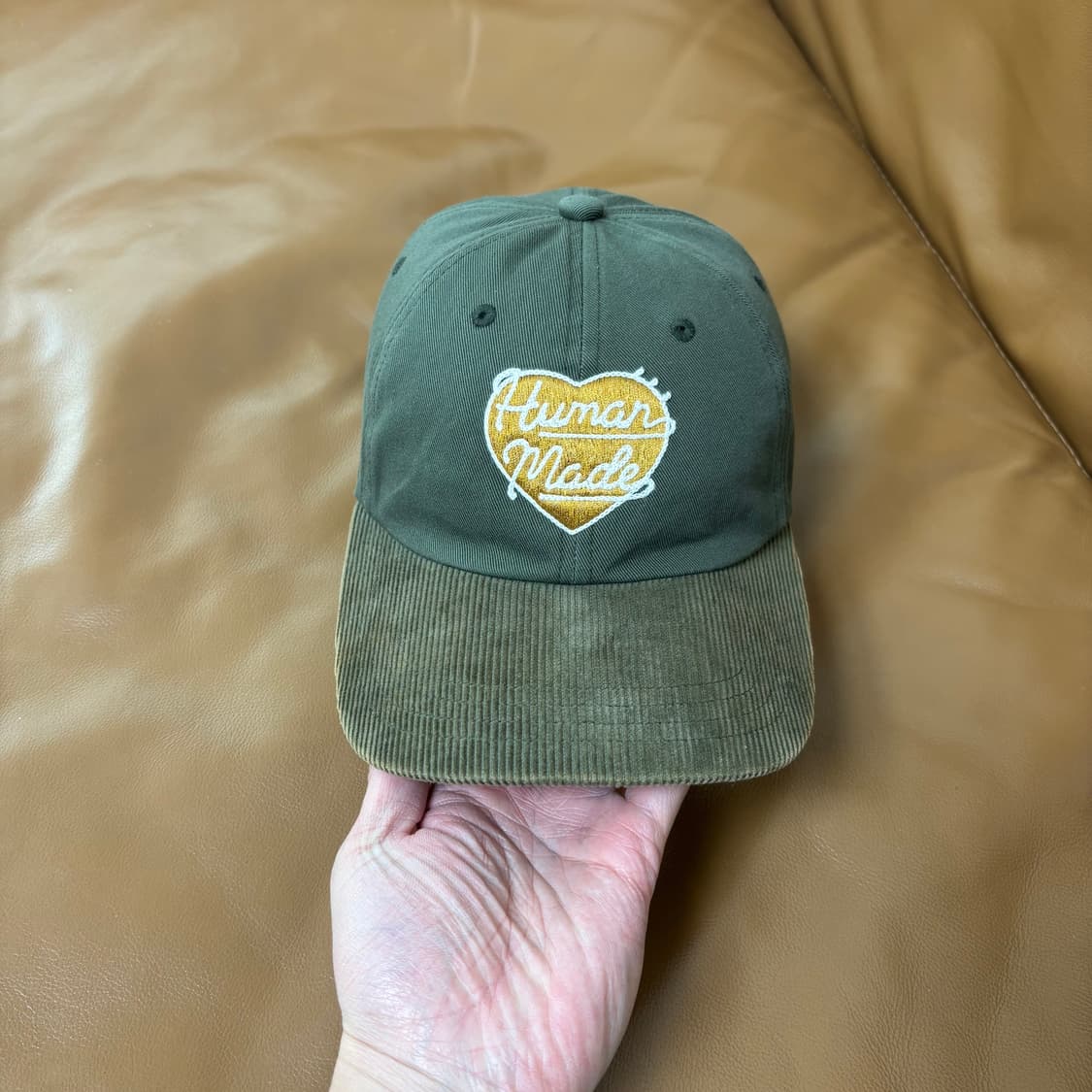 휴먼메이드 6패널 볼캡 모자 코듀로이 올리브 드랩 상품이미지2