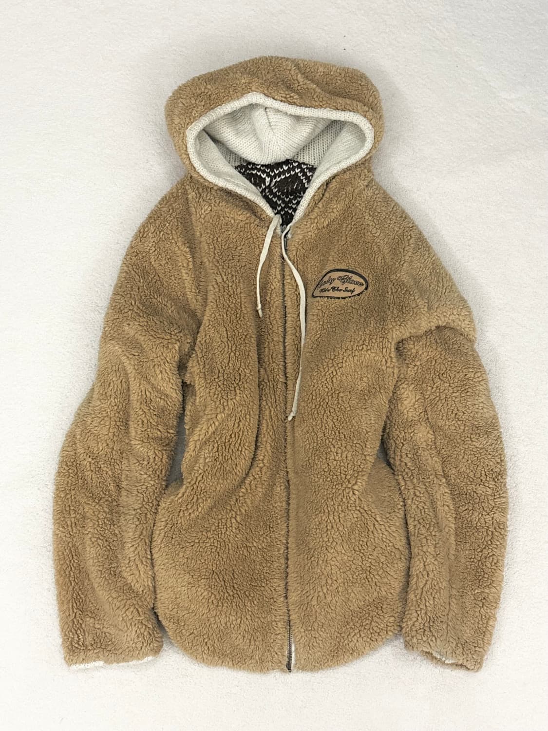 일본빈티지 노르딕 레터링 리버시블 후드점퍼 니혼진 너드 큐빈티지 상품이미지3