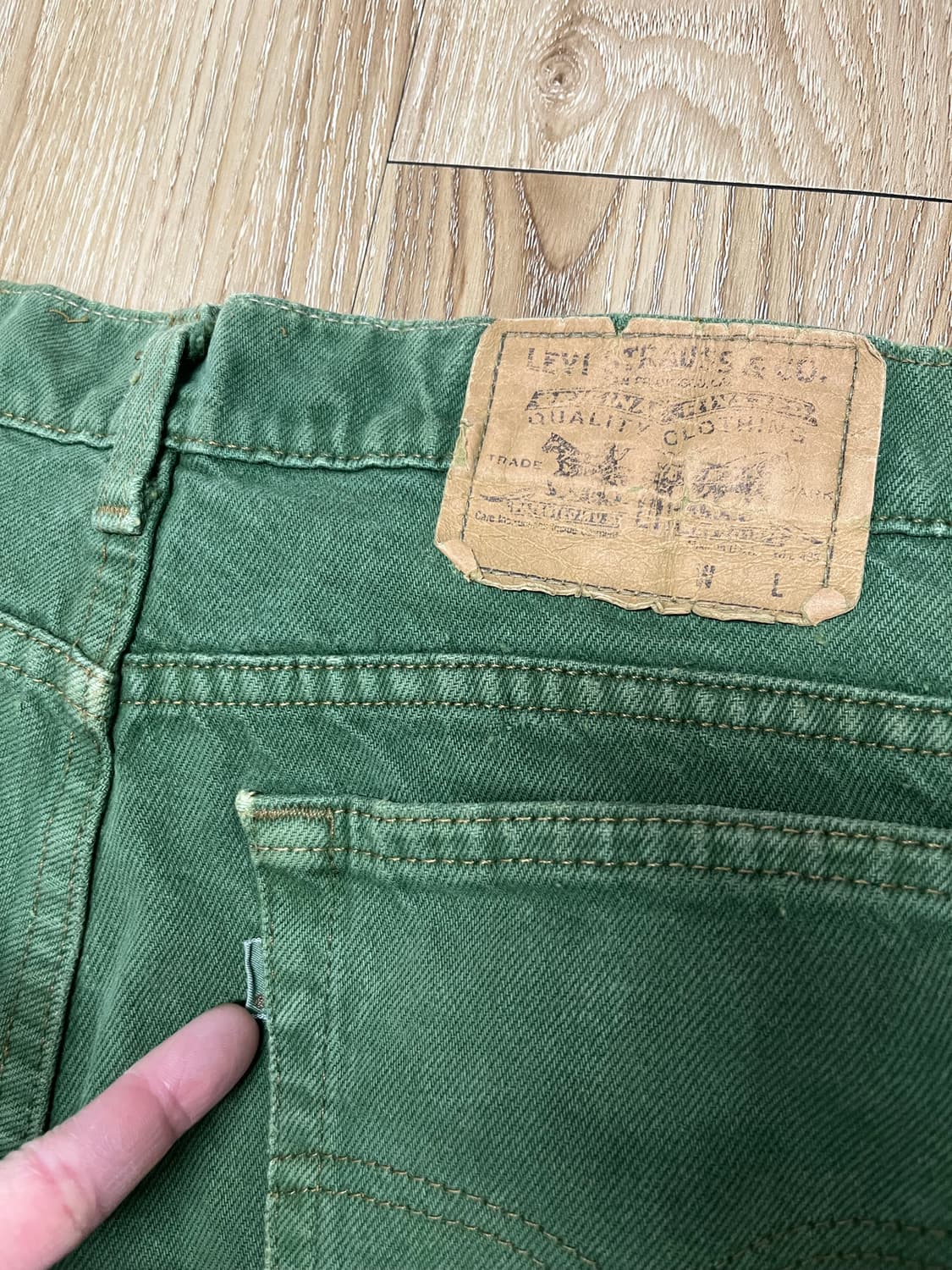 90s USA 리바이스 550 그린 청바지 34 상품이미지3