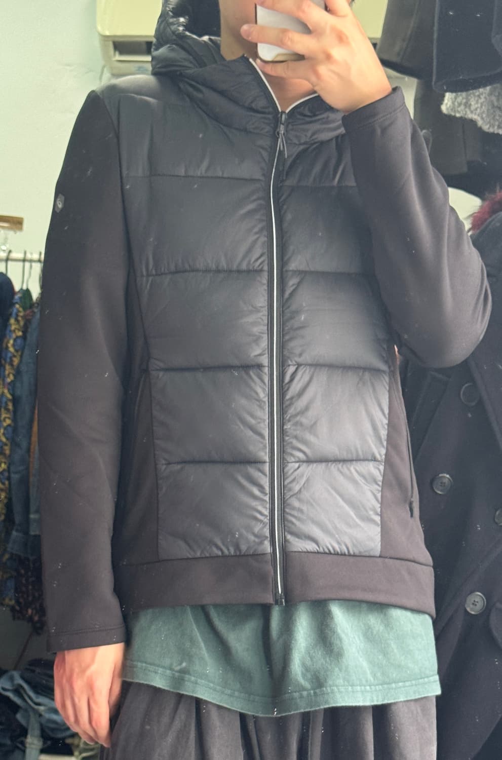 아식스 경량패딩 후드 집업 져지 L 상품이미지5