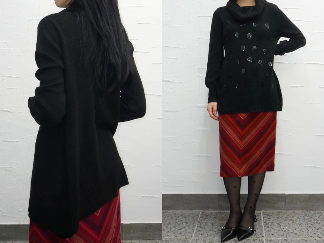 black beads polo knit 상품이미지3