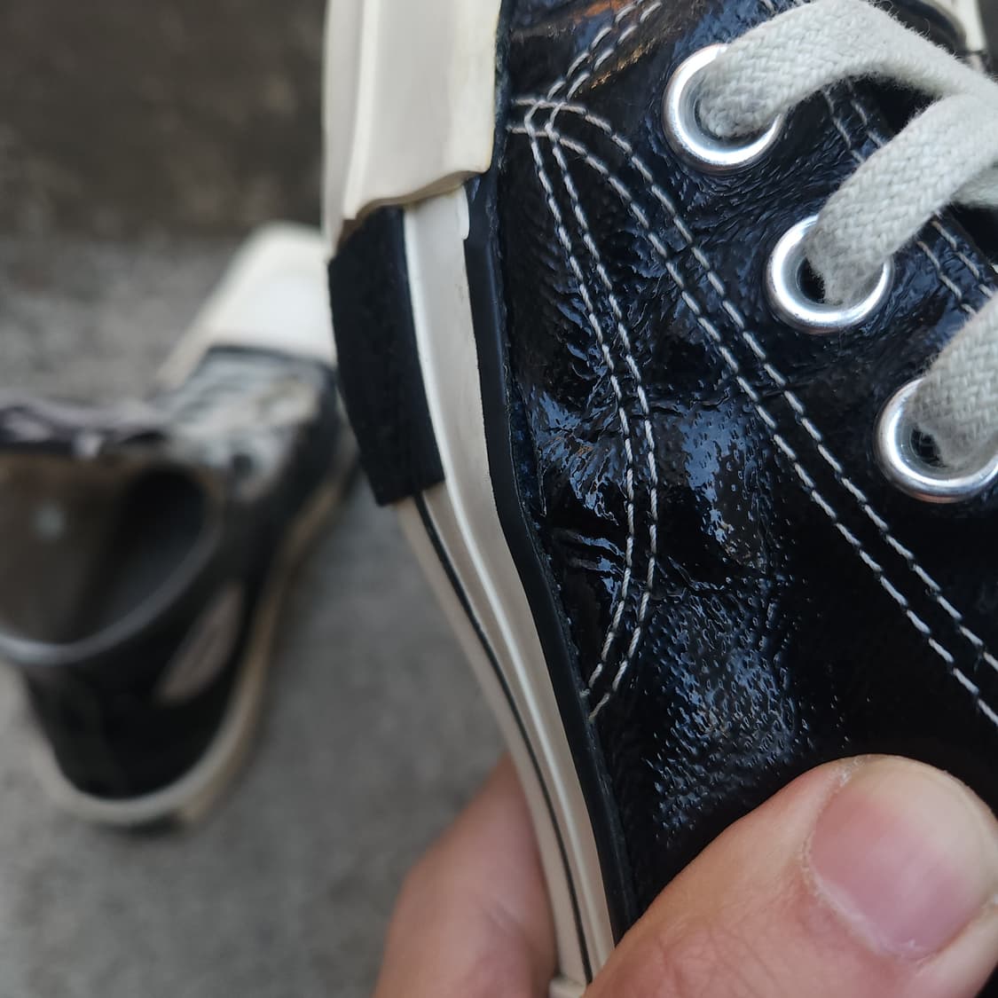 [260] 컨버스 x 다크쉐도우 터보다크 척 70 하이 블랙 래커드 데님 상품이미지8