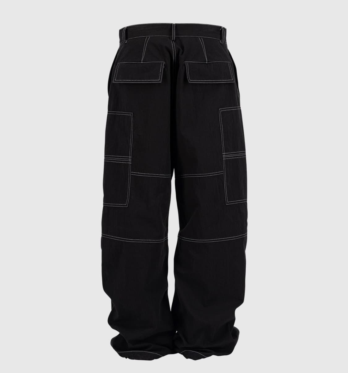 언더마이카 25fw 스티치드 와이드 카고 블랙 1 상품이미지6