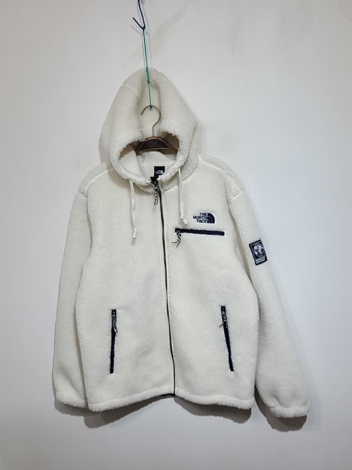 (L) 노스페이스 후리스 점퍼 화이트 뽀글이 플리스 후드자켓  상품이미지1