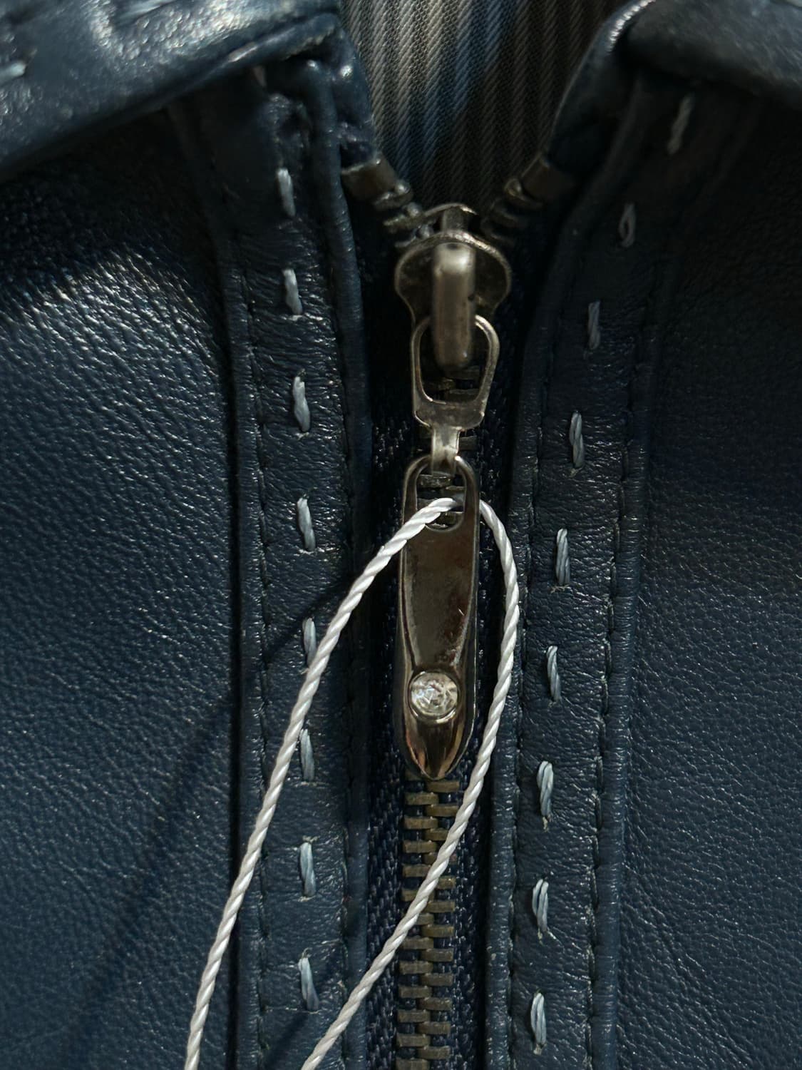 유즈드 스티치 레더 집업 자켓 상품이미지4