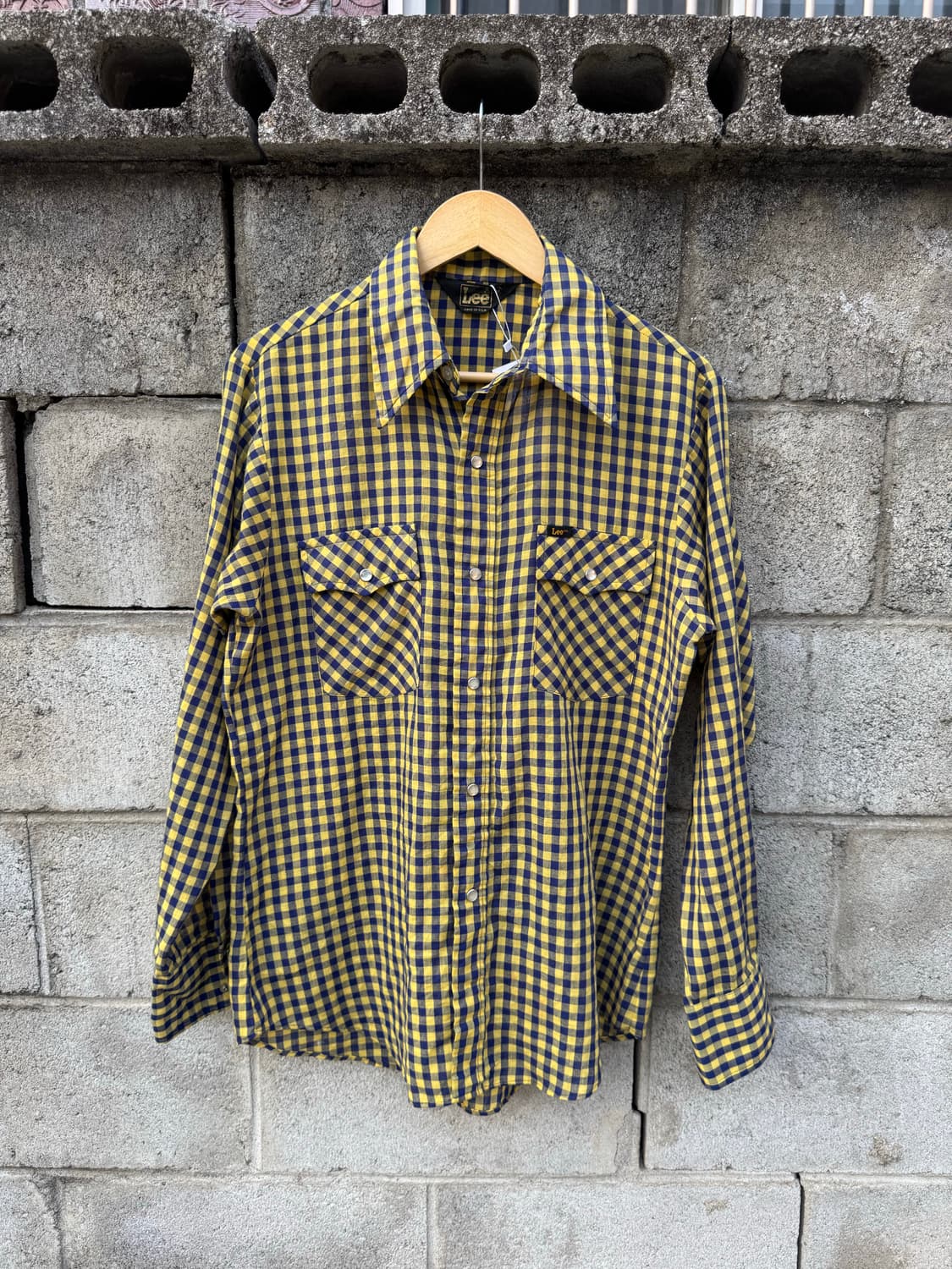 70s lee 빈티지 체크 웨스턴 셔츠 m 상품이미지1