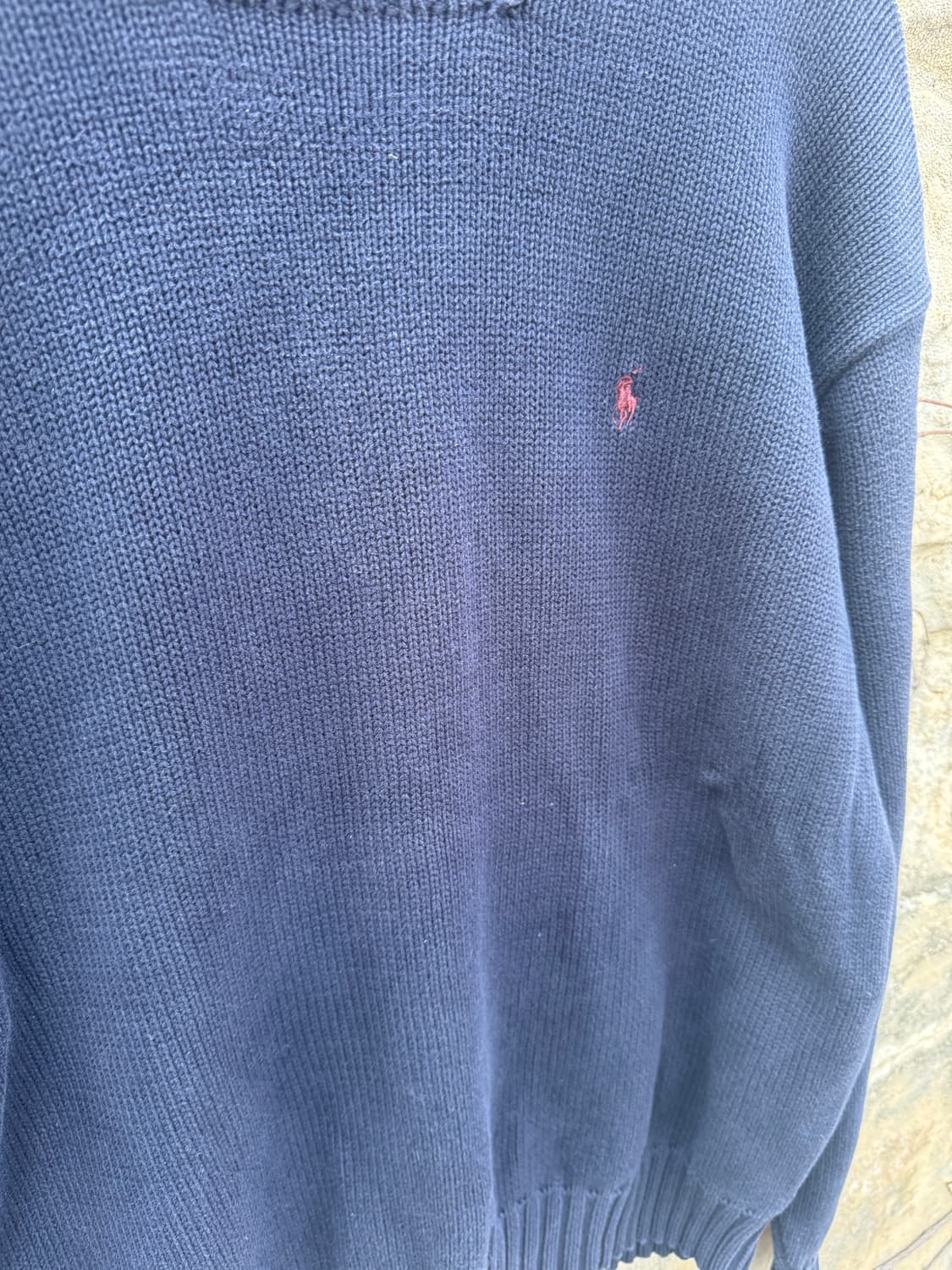 90s 폴로 랄프로렌 빈티지 코튼 니트 네이비 xl 상품이미지5