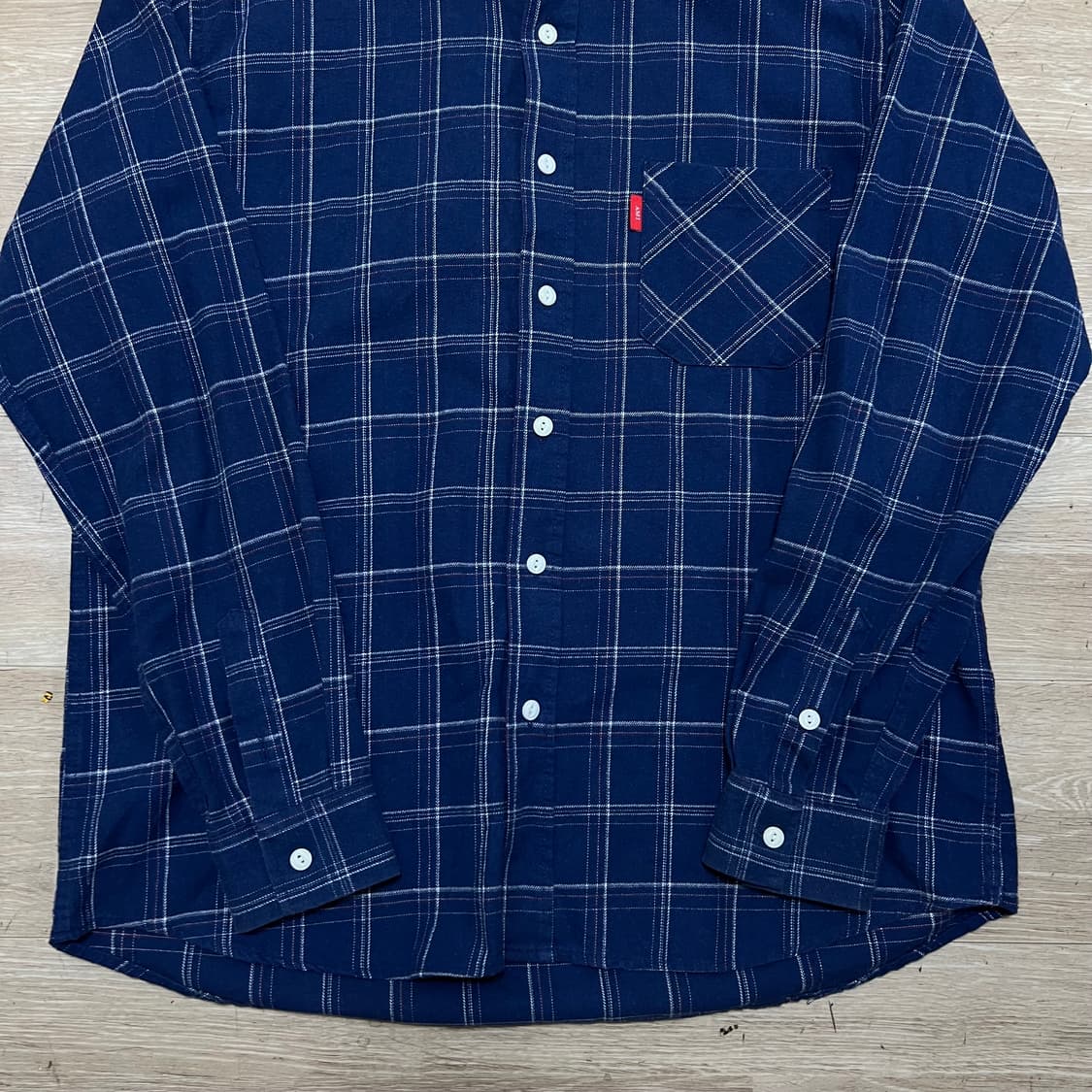 I AM A AMI 아미 레드탭 체크 플란넬 셔츠 [네이비] L/100 상품이미지3