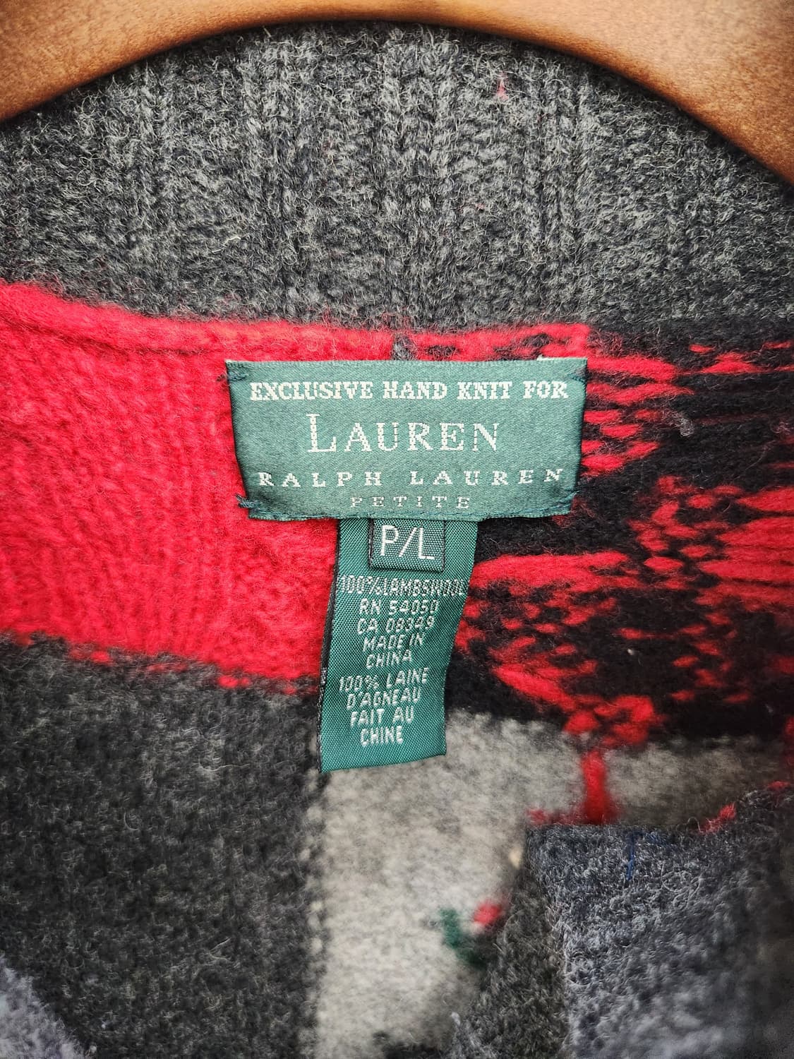 폴로 랄프로렌 패치워크 램스울 가디건 상품이미지3