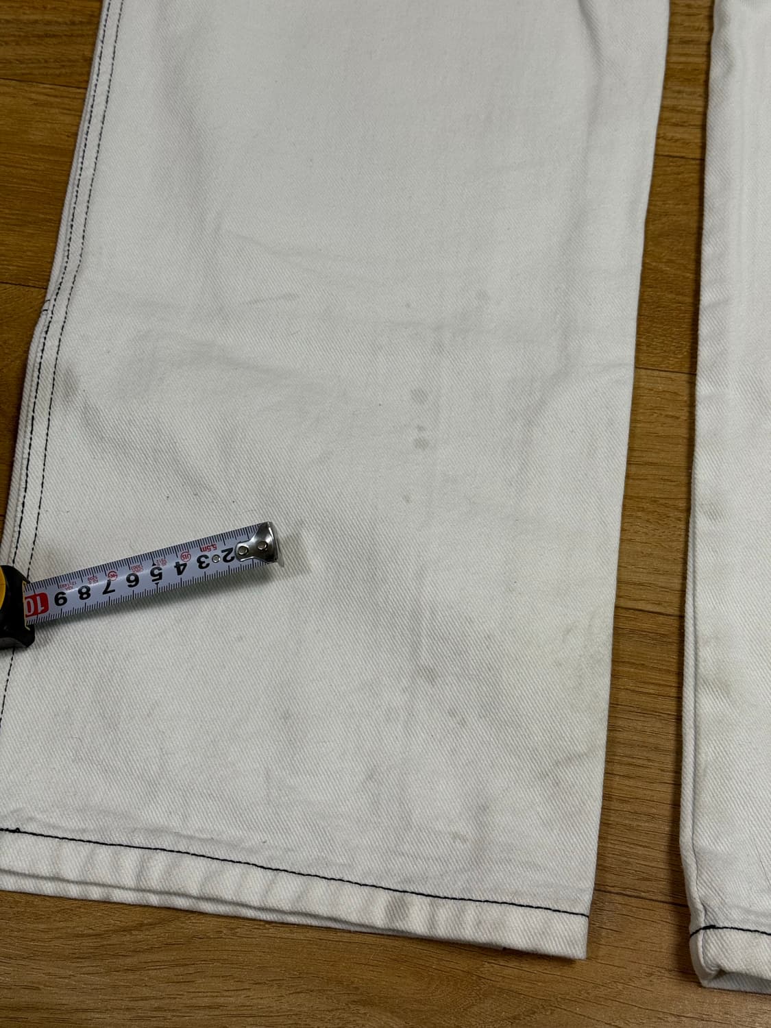 에이카 화이트 더블니 데님팬츠 상품이미지6