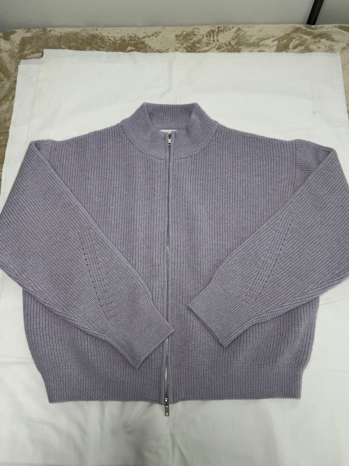 모마디자인 / 알파카&라쿤 집업 니트 (라벤더) / 48 상품이미지2