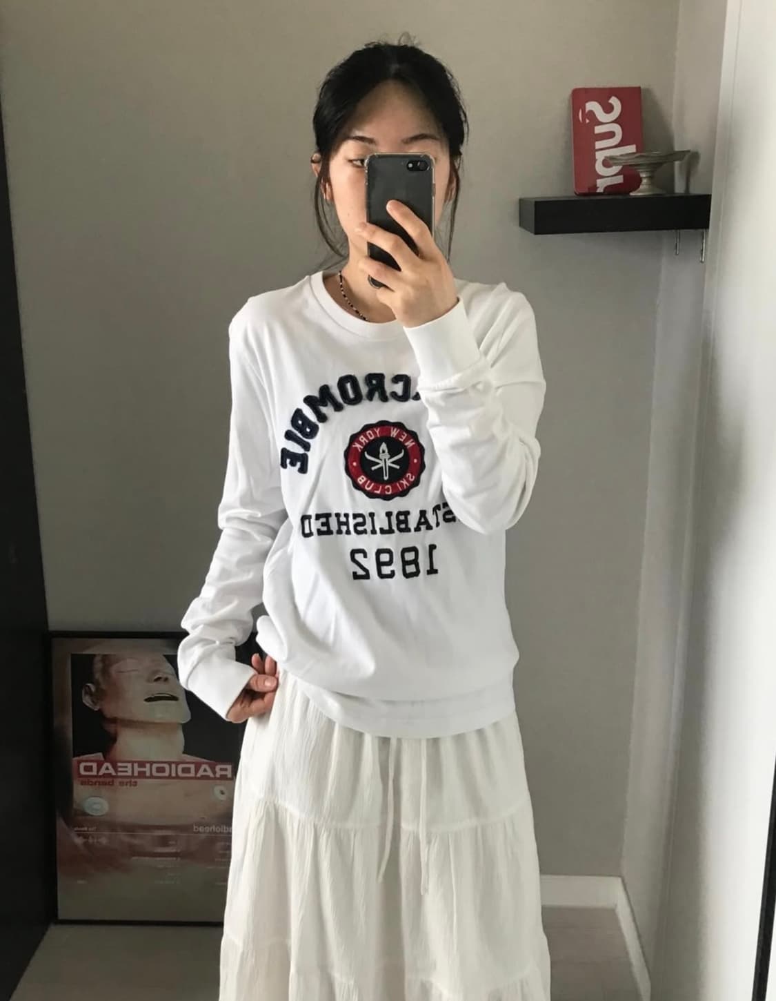 아베크롬비 롱슬리브 화이트 m 상품이미지1