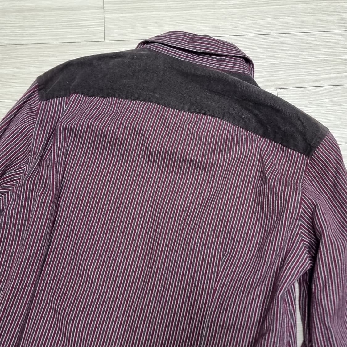 90s 닥스 와인 스트라이프 긴팔 셔츠(100) 상품이미지7