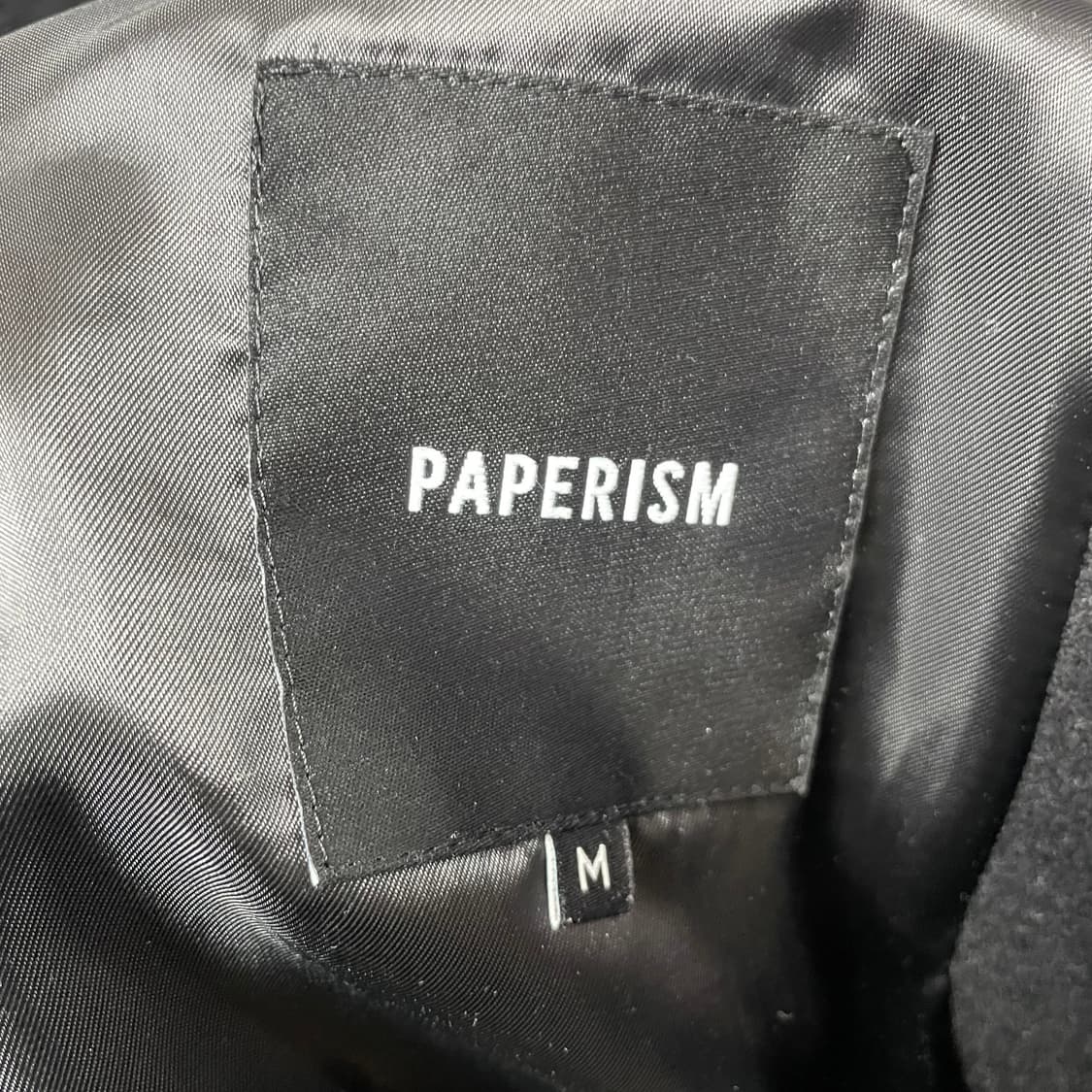 페이퍼리즘 울 혼방 블랙 체스터코트 M 상품이미지5