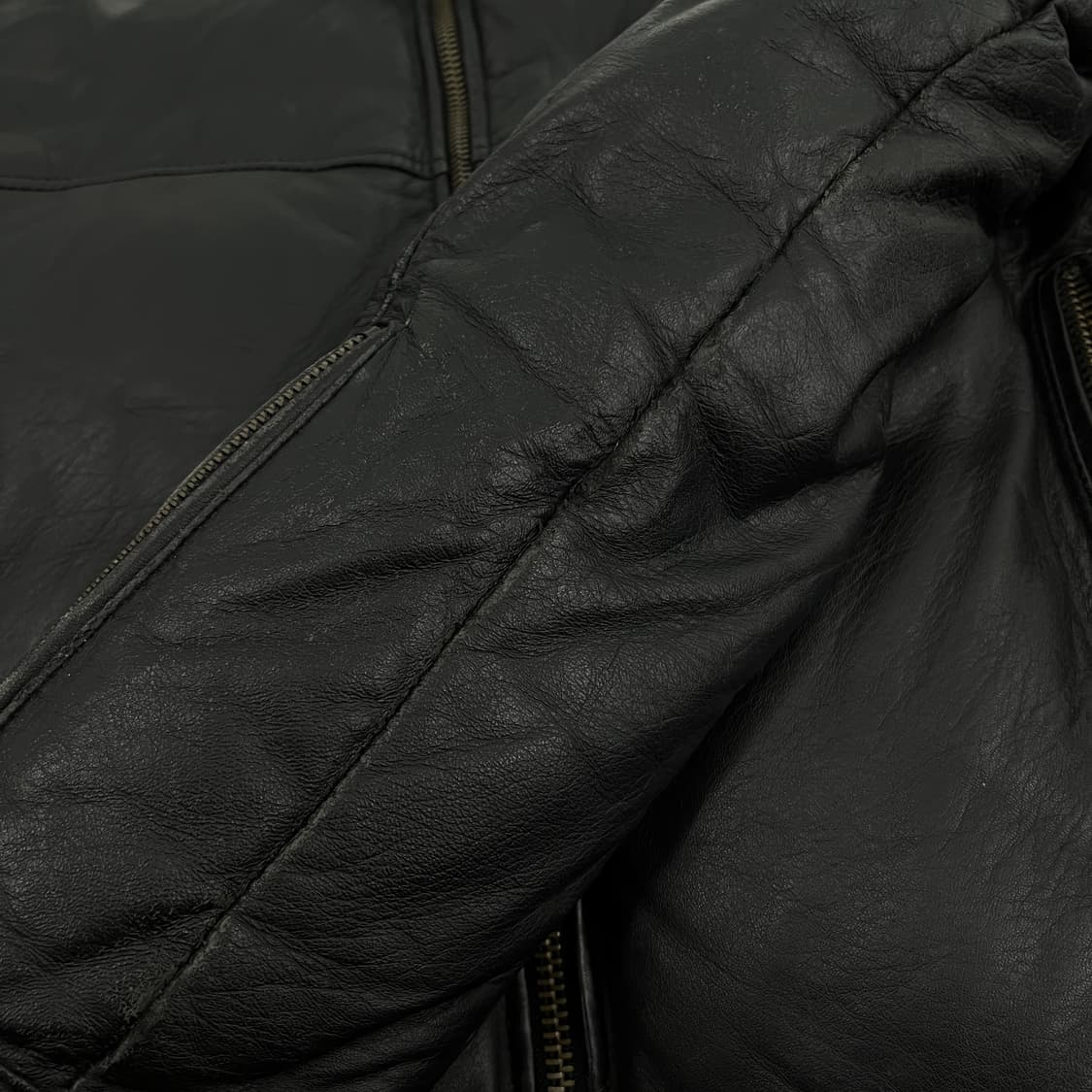 JPN 제팬 리얼레더 바이커 가죽 푸퍼 숏패딩 상품이미지6