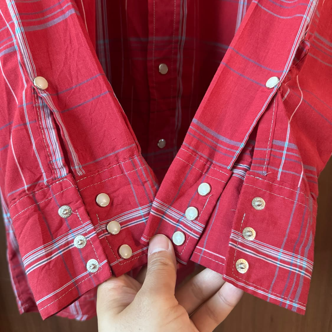 90s 새들킹 체크 웨스턴셔츠 XL 상품이미지6