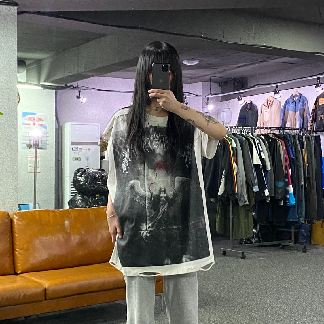 jpn 빈티지 웨이스트리스 워시드 탱크 y2k 민소매 탑 B4523  상품이미지1