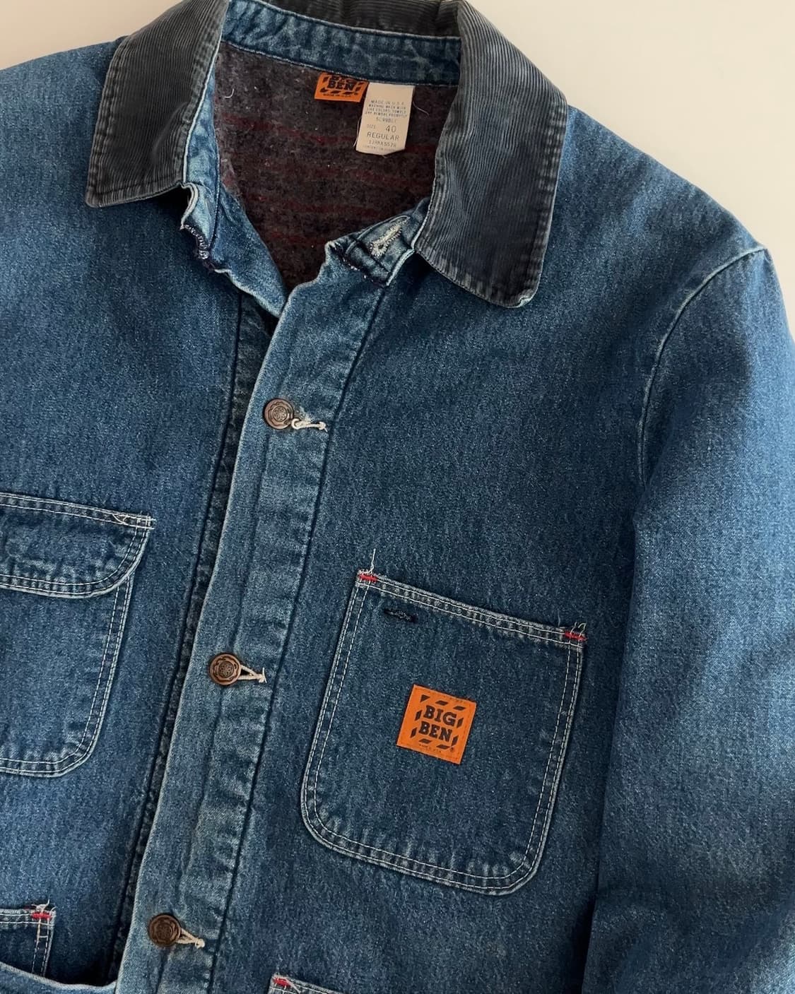 80년대 USA 빈티지 빅벤 데님 초어 자켓 40 상품이미지4