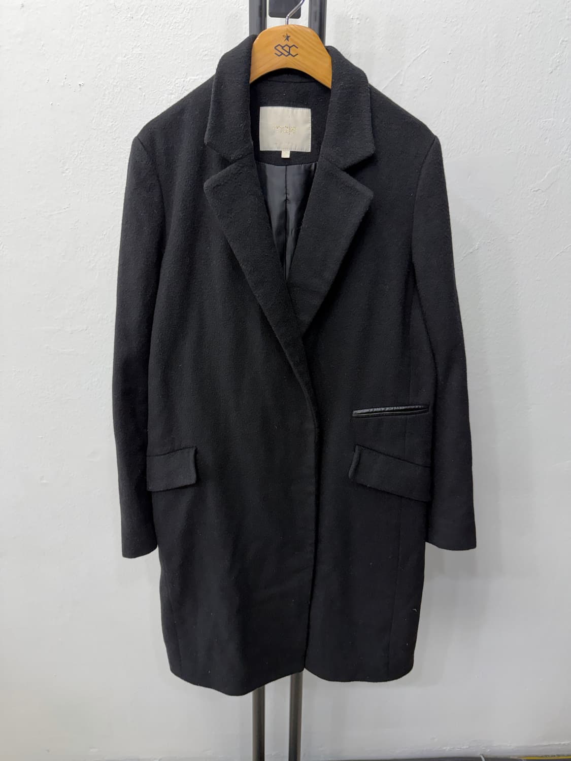 정품) maje 마쥬 가죽 디테일 모직 코트 1 상품이미지1