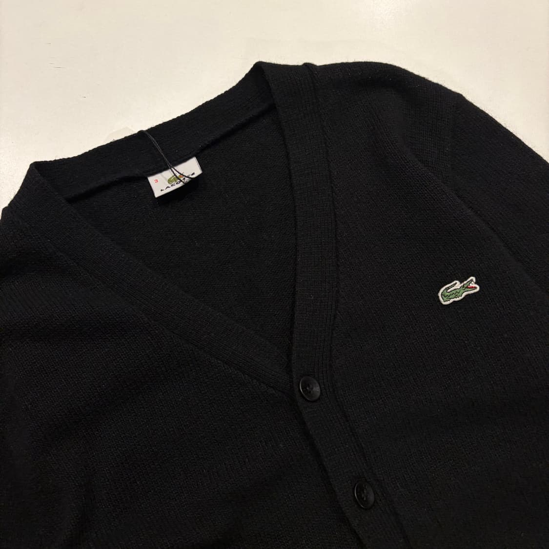 [3] 라코스테 울 포켓 블랙 니트 가디건 C828 상품이미지3