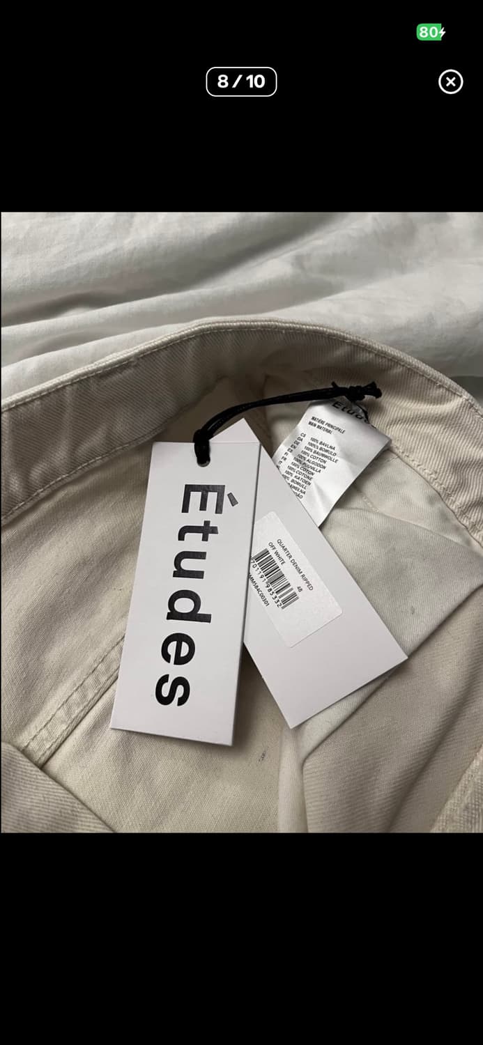 distressed denim 더블니 팬츠 화이트 48 상품이미지8