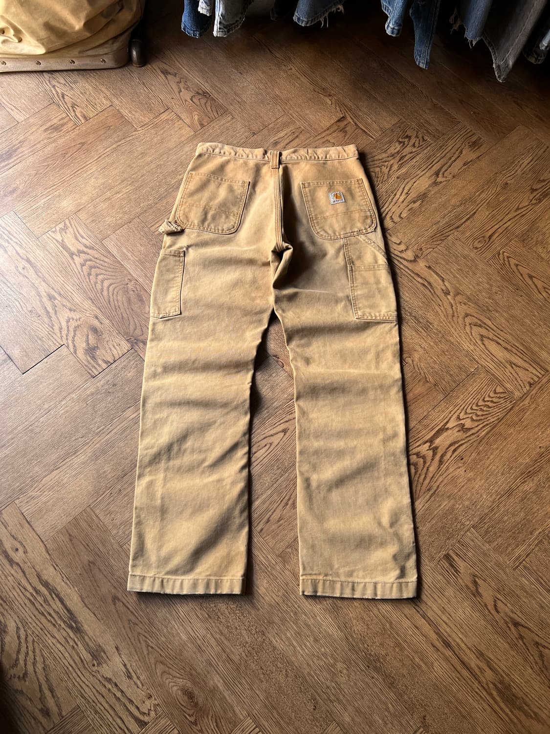 [30]칼하트 USA 더티워싱 브라운 더블니 워크 팬츠 상품이미지2