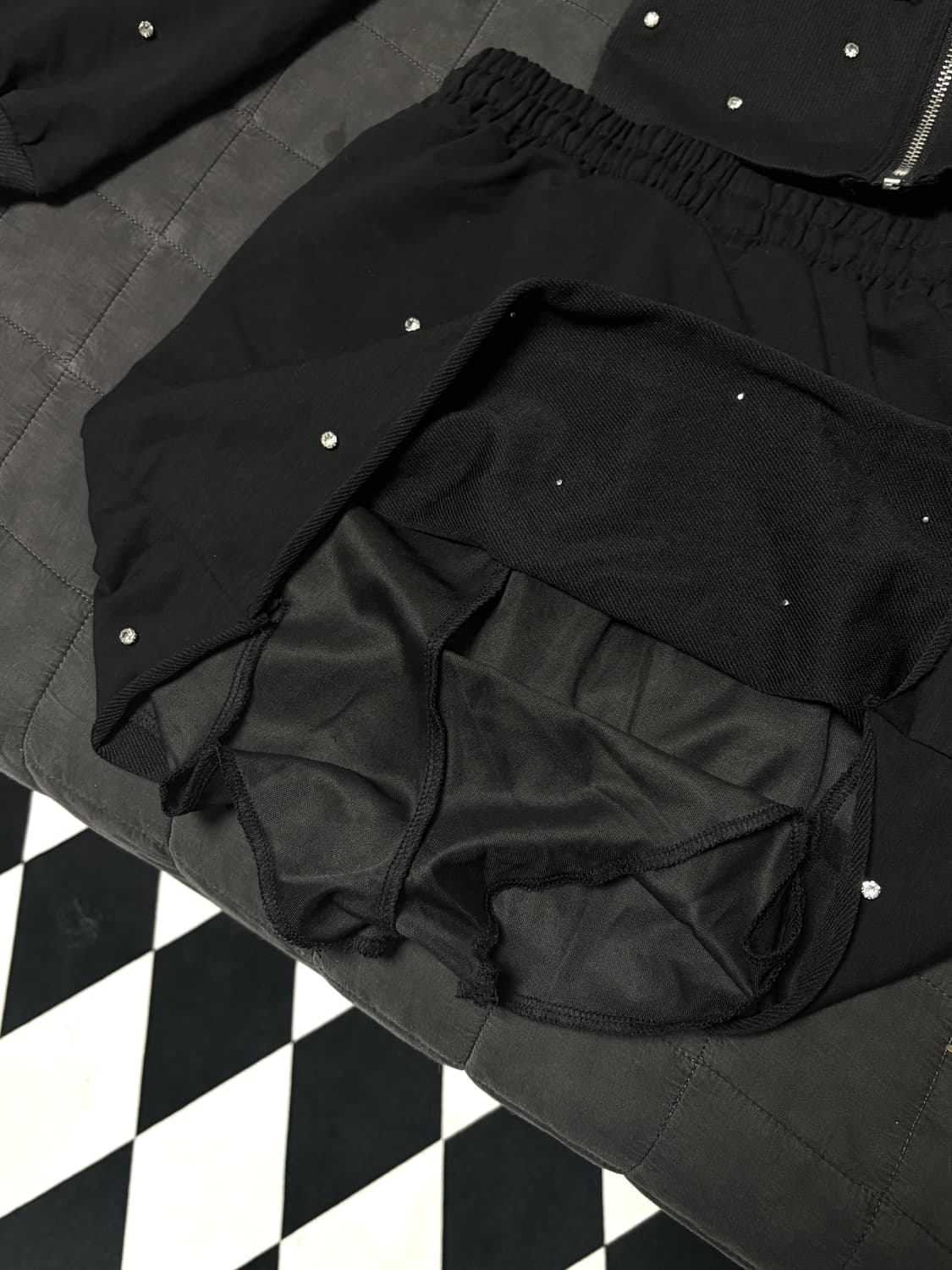 큐빅 셋업 후드집업 갸루 베메클 걸즈레코드 빈티지 미니스커트 상품이미지4