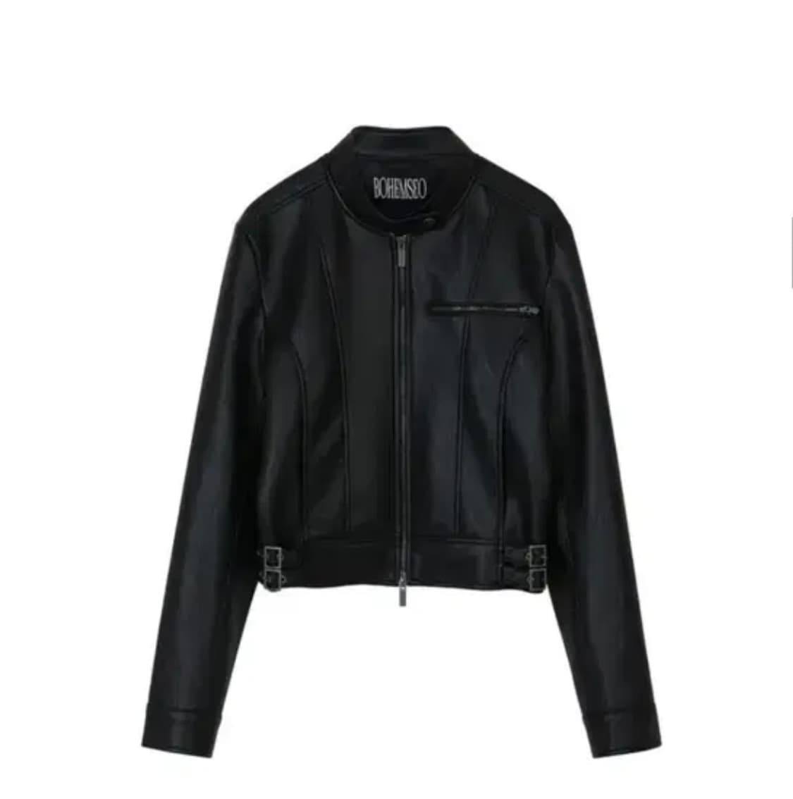 보헤미안서울 매트 레더 바이커 자켓 상품이미지1