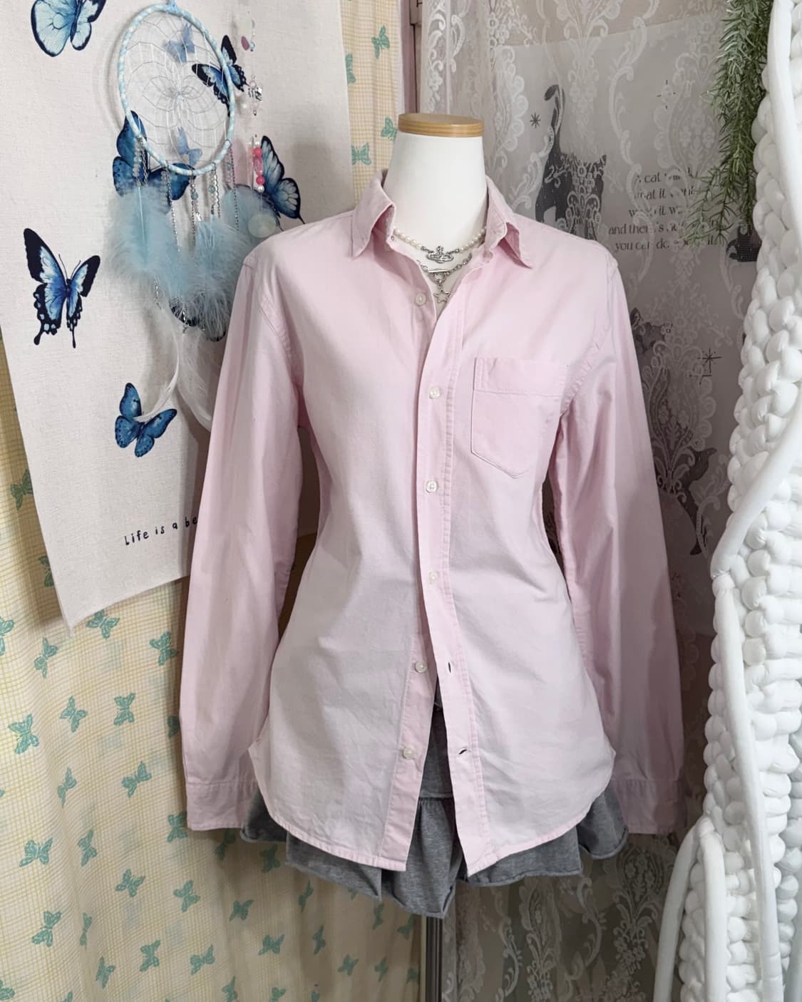 갭 핑크 슬림핏 셔츠 상품이미지1