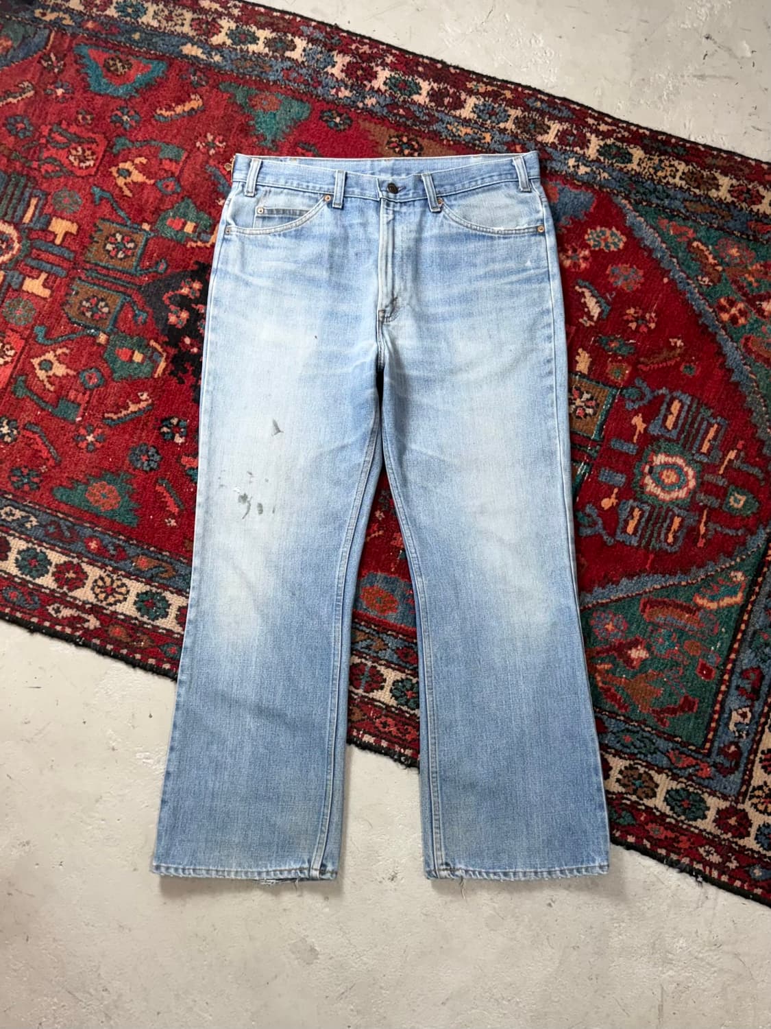 70's USA Made 빈티지 리바이스 517 오렌지탭 부츠컷 데님 상품이미지1