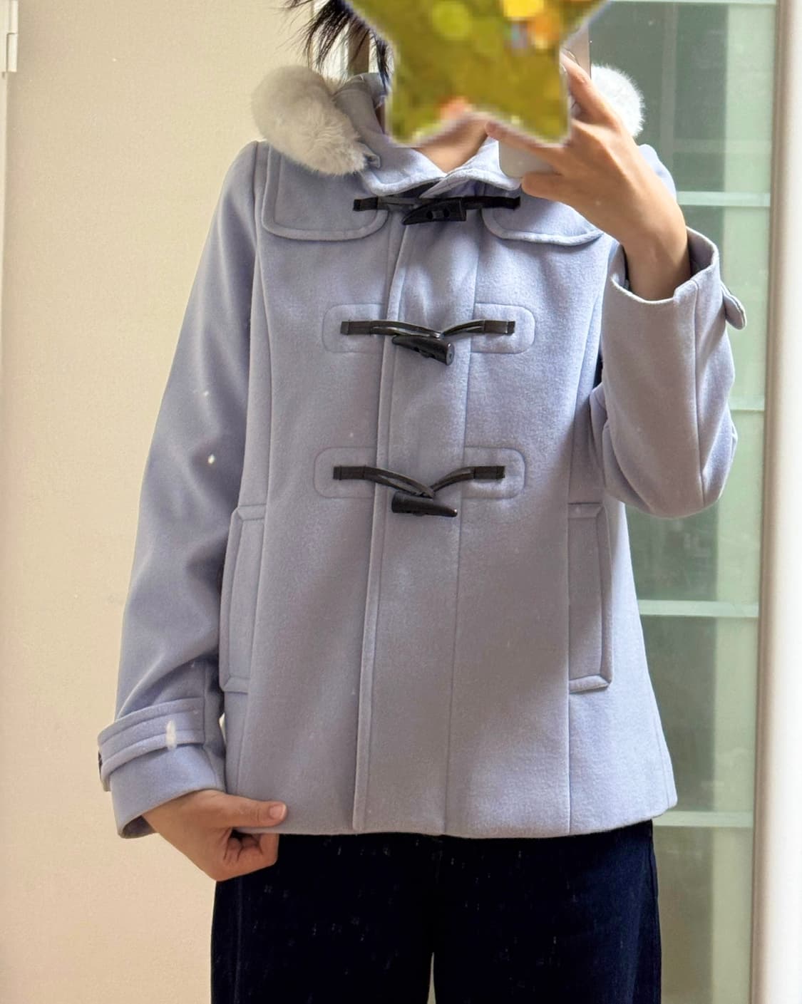 어스뮤직 퍼 후드 더플 코트 떡코 상품이미지1