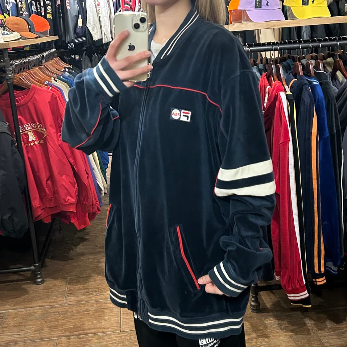 [HI] 휠라 벨벳 져지 네이비 상품이미지4