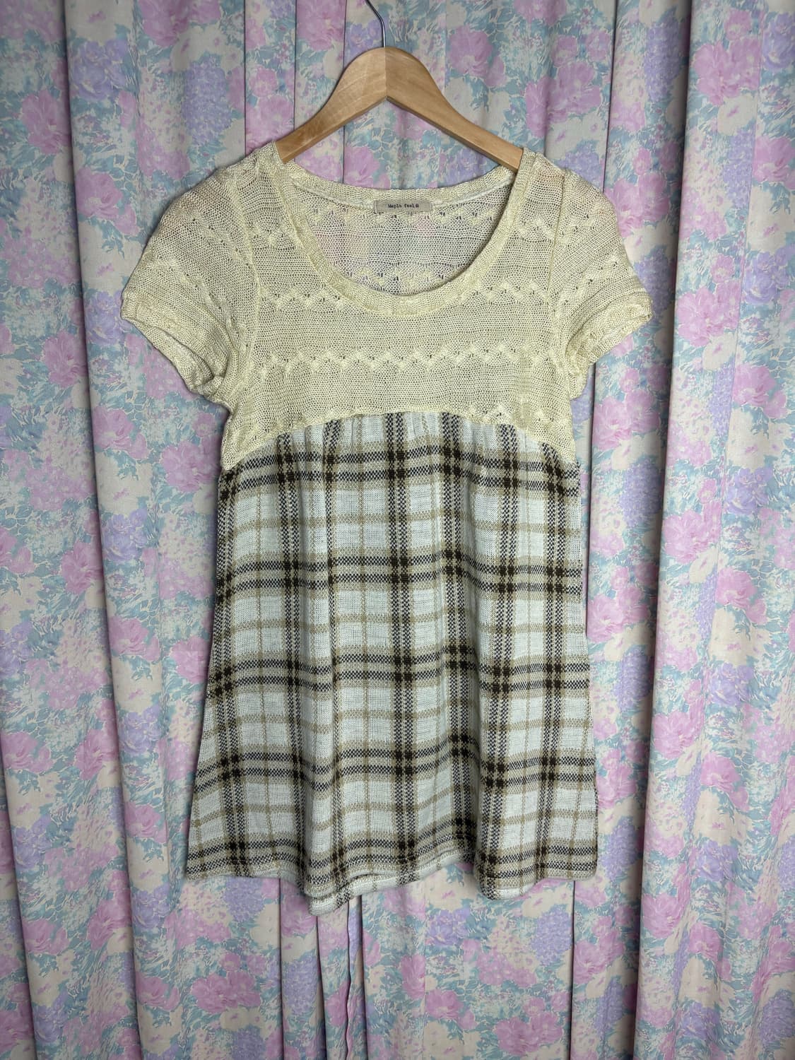 체크 반소매 미니 원피스 상품이미지6