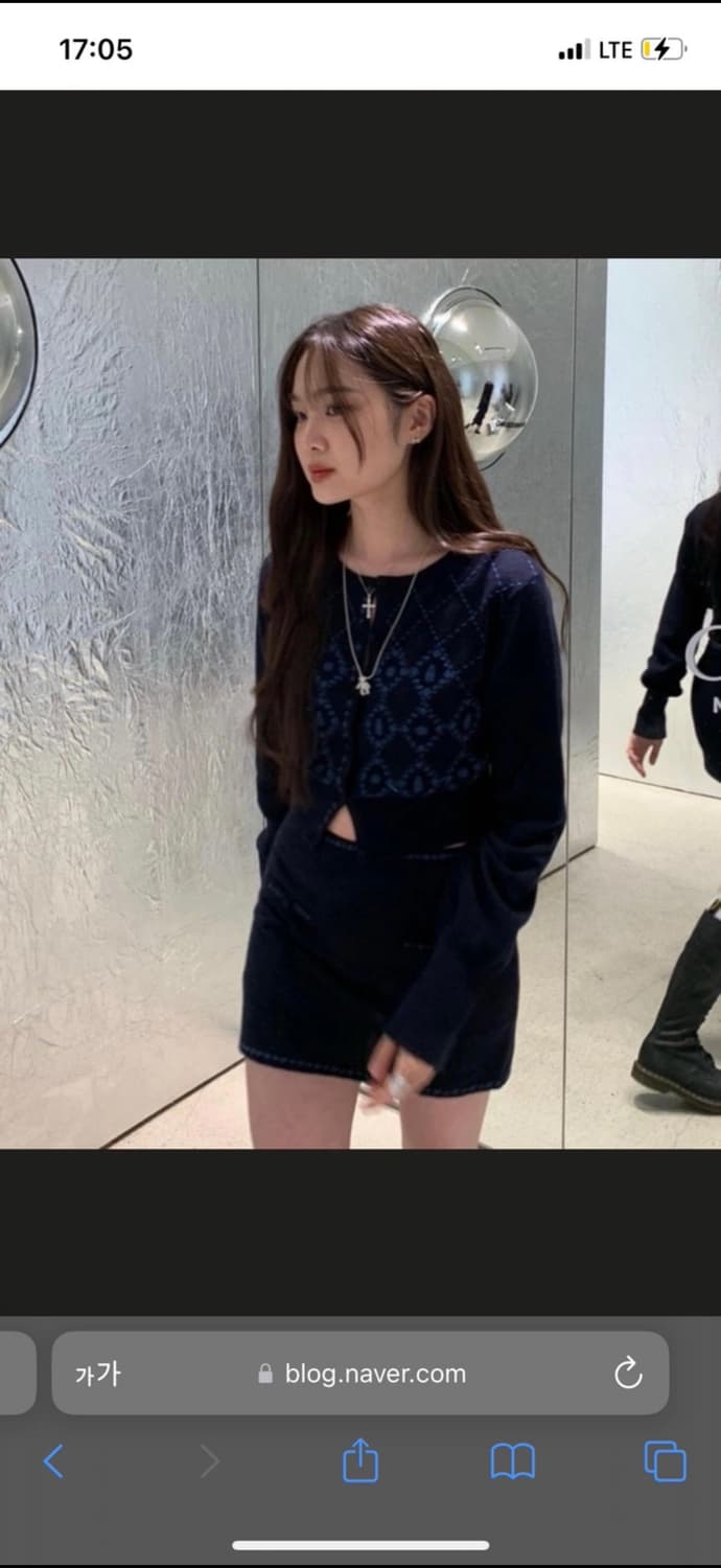 글로니 사브리나 울 가디건 세트 네이비 상품이미지4