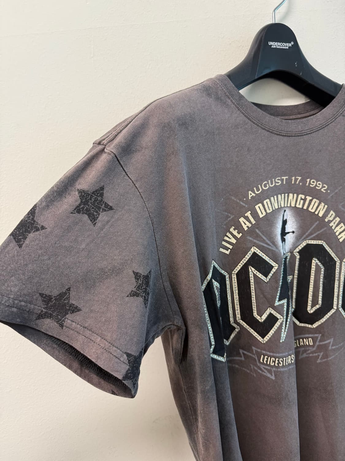 Vintage bleach faded AC/DC 큐빅 반팔  상품이미지4
