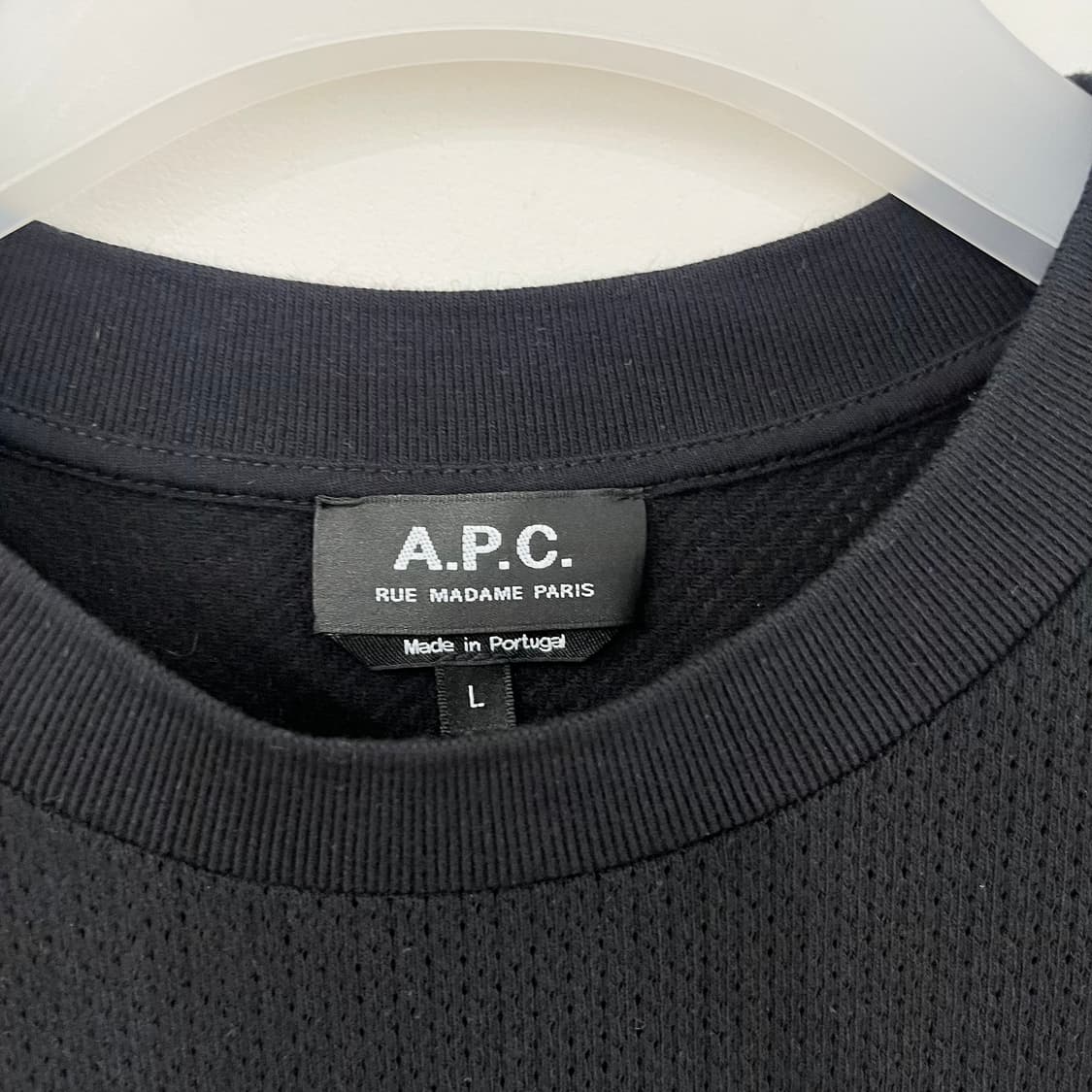 A.P.C. 아페쎄 로고 메쉬 블랙 반팔 티셔츠 상품이미지6