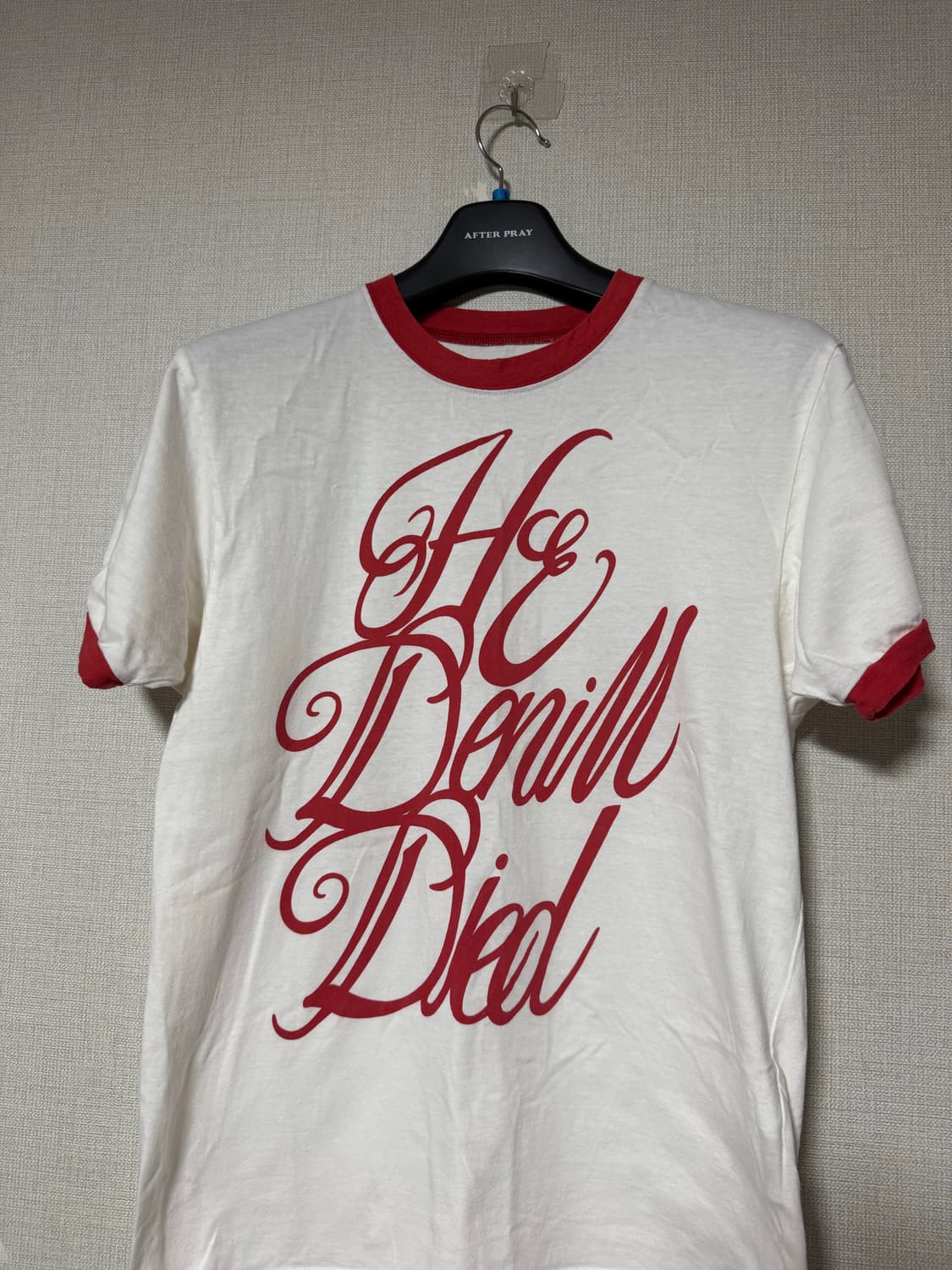 캐피탈 20 데님 다이드 Pt 저지 링거 티셔츠 화이트 레드 상품이미지1