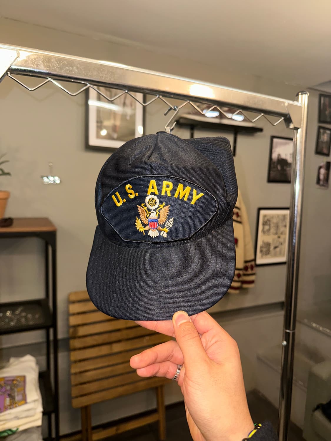 90’s US Army dark navy patch logo Cap 상품이미지4