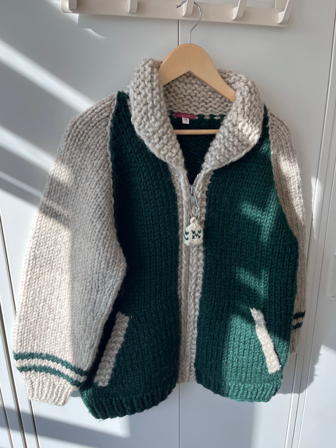 (Rare) 캐나다 종소리 배색 니트 리얼 헤비 코위찬 상품이미지6