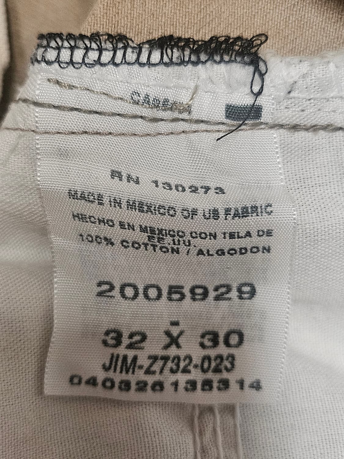 (현지구입정품)Lee 리 베이지 빈티지 데님 팬츠 레귤러핏 31.5인치 상품이미지5