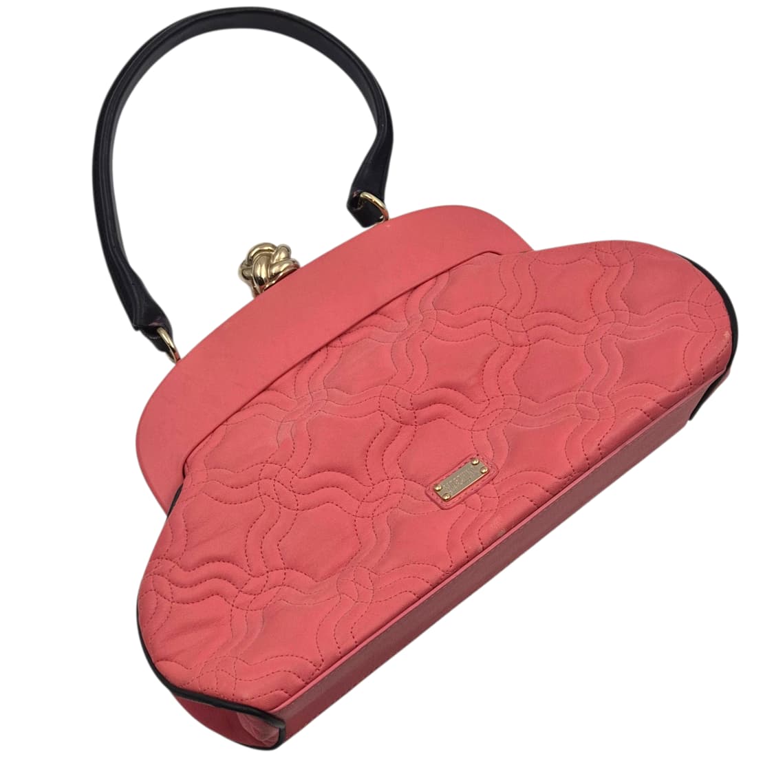 90s 모스키노 칩앤시크 코랄 레더 로즈 핸드백 상품이미지3
