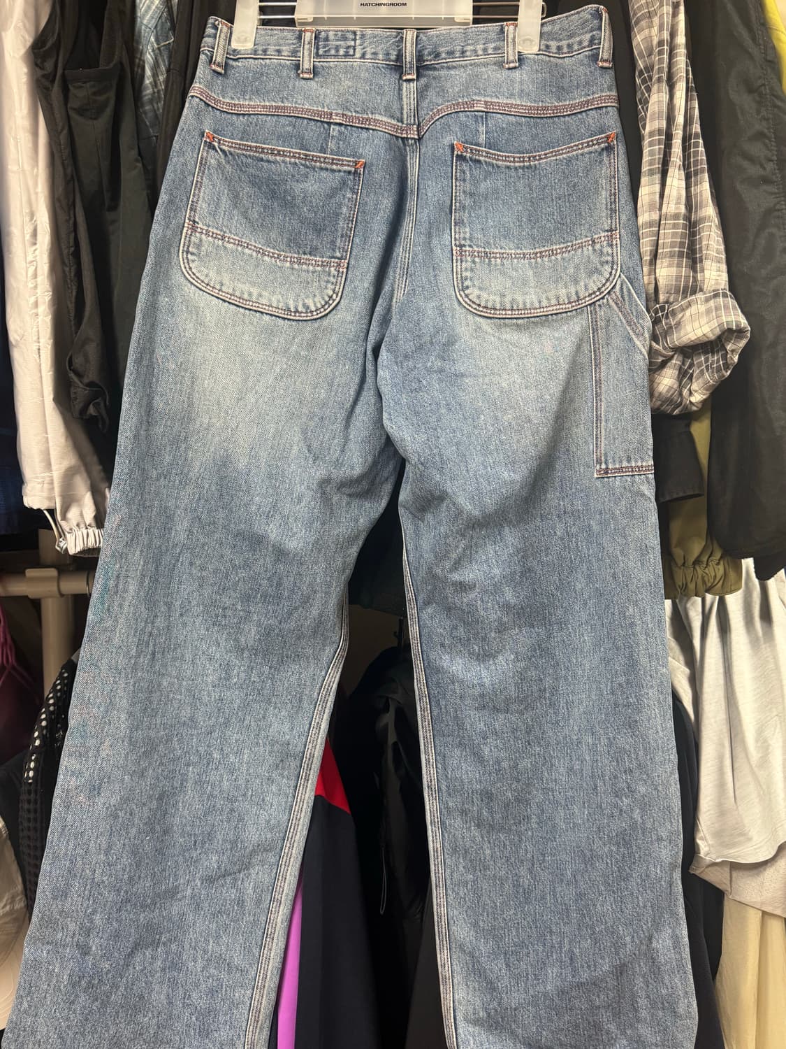 카키스 데님 페인터 팬츠 미드 블루 상품이미지4