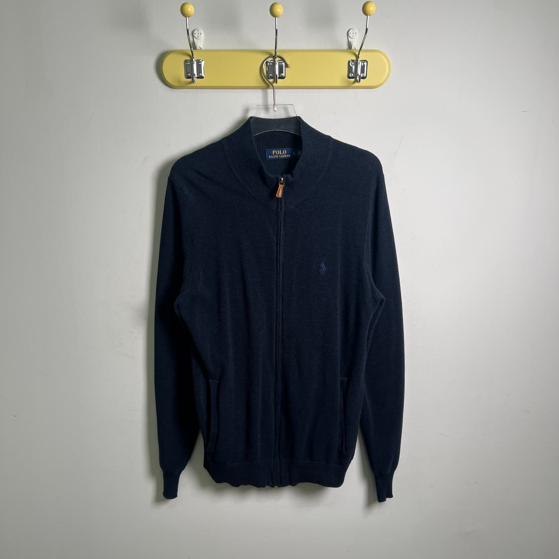 폴로 랄프로렌 네이비 니트 풀 집업 스웨터 L 상품이미지1