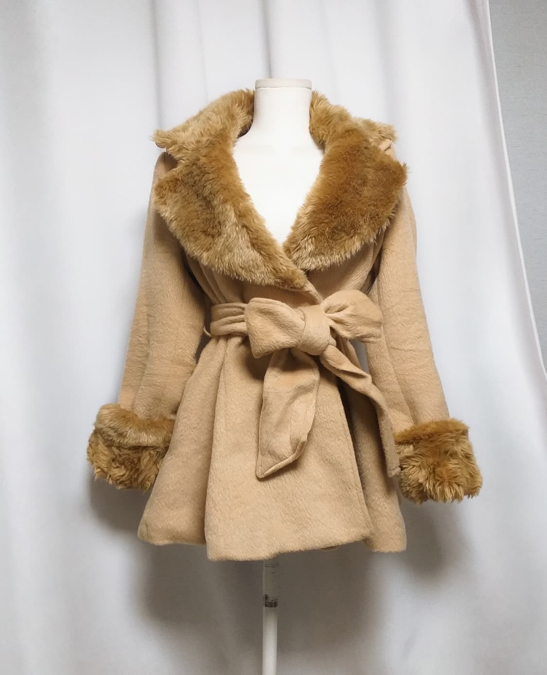 빈티지 퍼 코트원피스 라떼히메갸루 캐캐체 핀터깔 모리걸 페어리 로리타펑크 상품이미지1