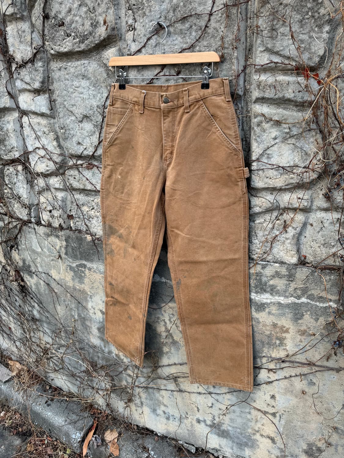 칼하트 빈티지 b11 brn 덕캔버스 카펜터 싱글니 워크 팬츠 30 상품이미지3