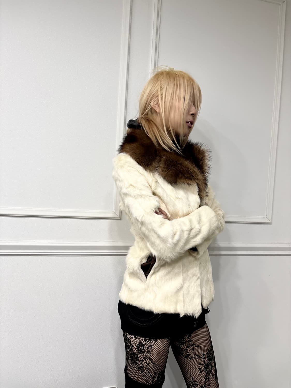 Gal Mood KidLamb White Fur Jacket 상품이미지2