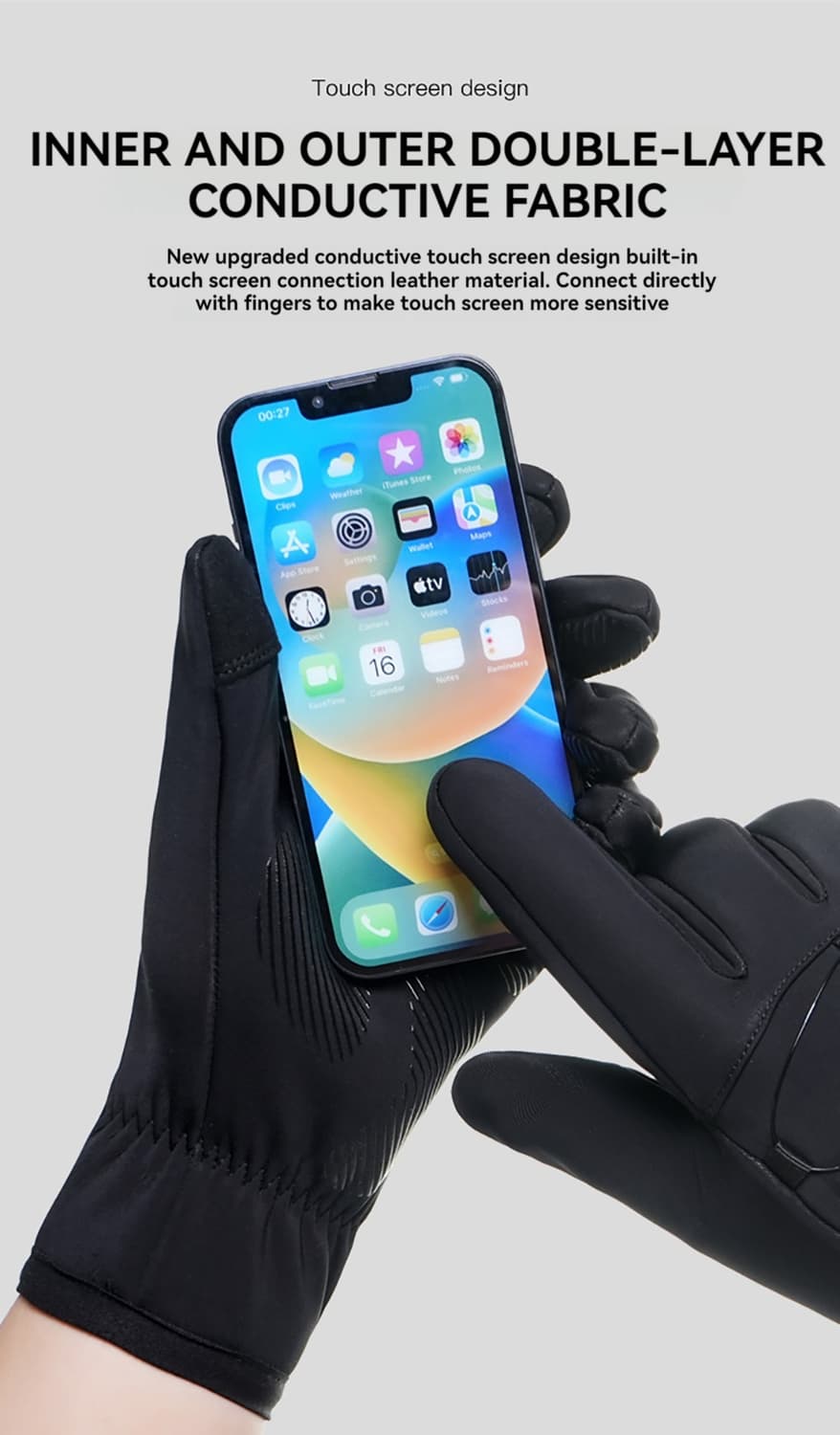 남녀 겨울용 자전거 방풍 방수 터치스크린 장갑 상품이미지1