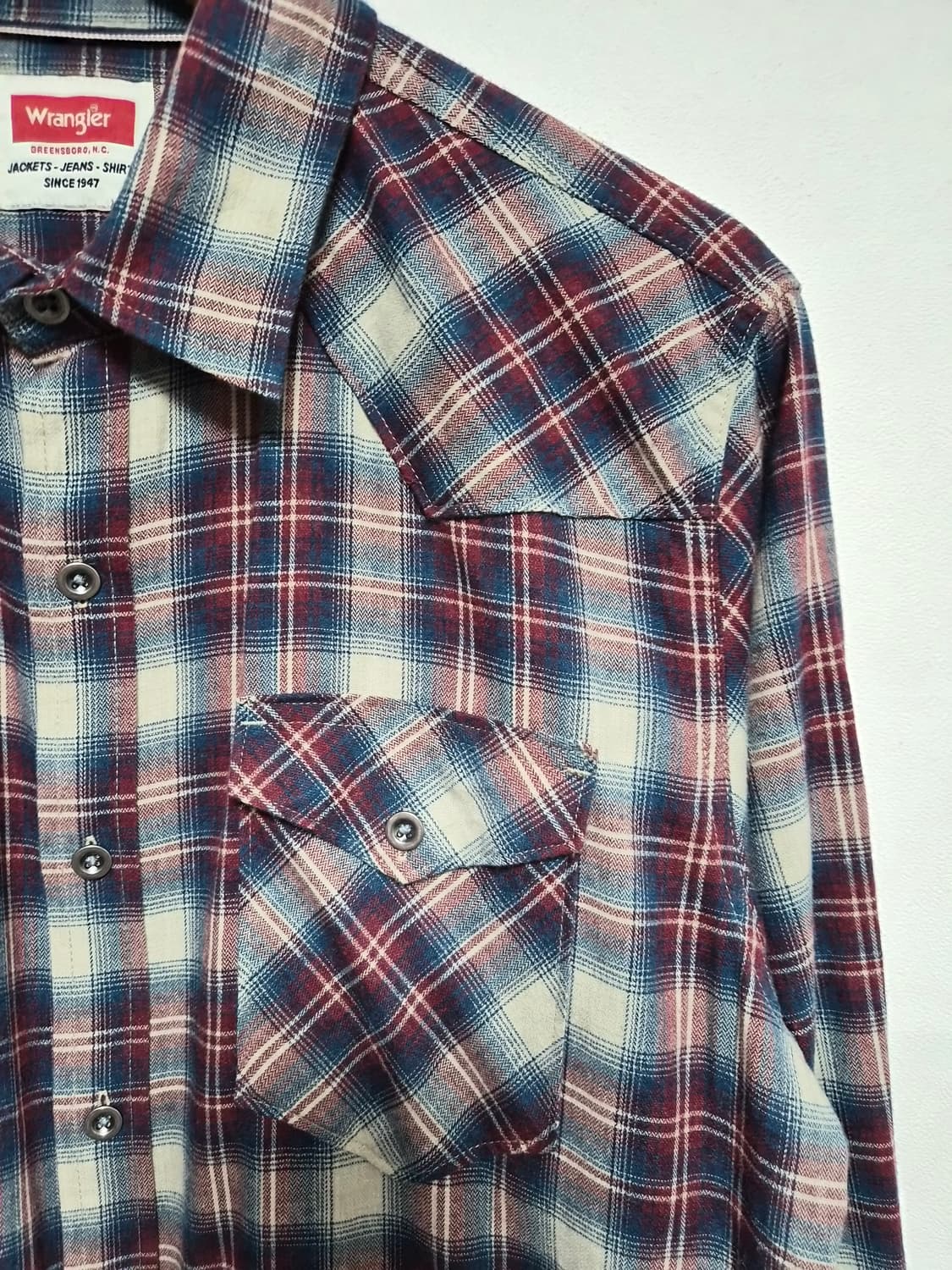 랭글러Wrangler 체크 셔츠 M사이즈 - S293 상품이미지3