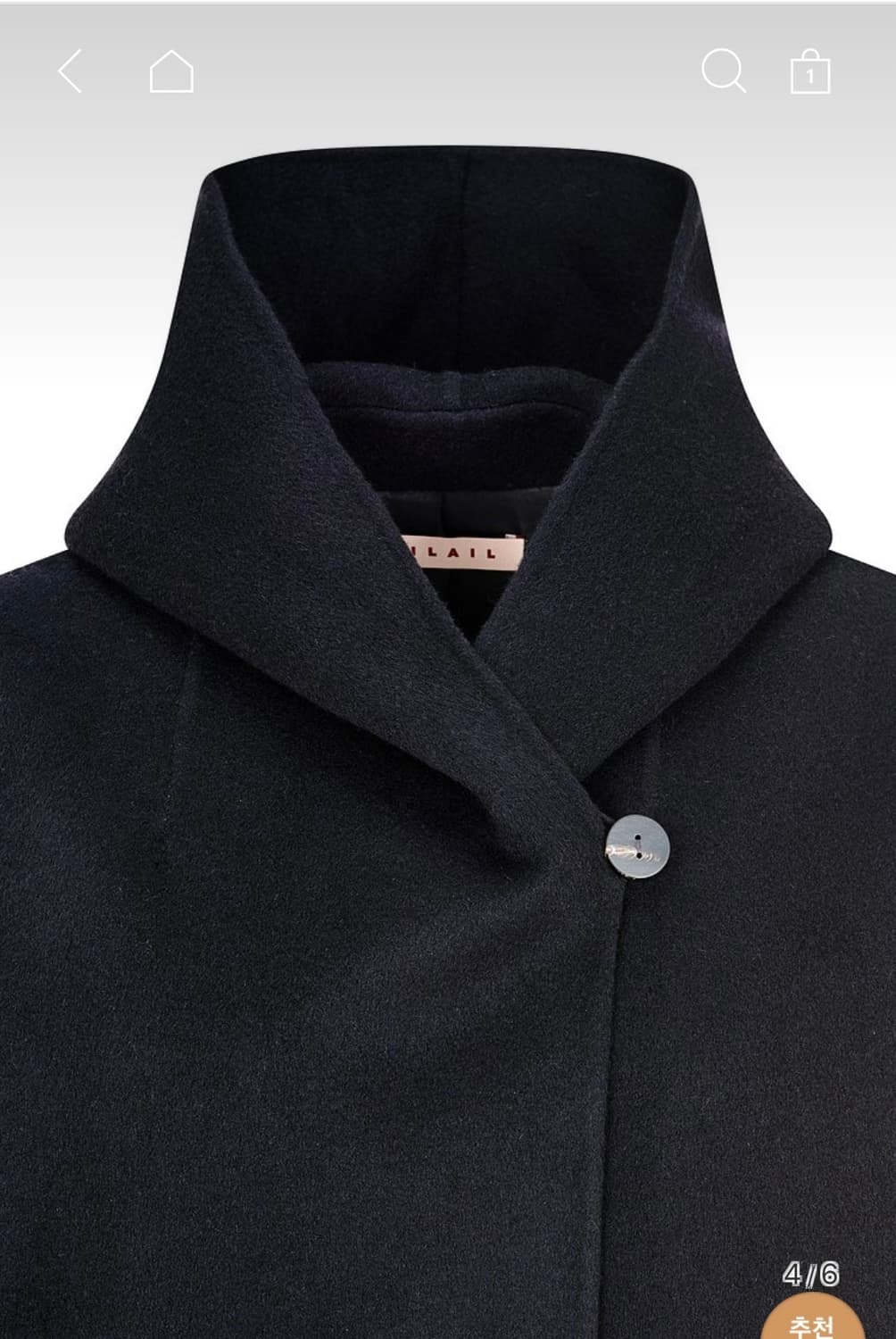 ILAIL 하프코트 S 블랙 상품이미지4