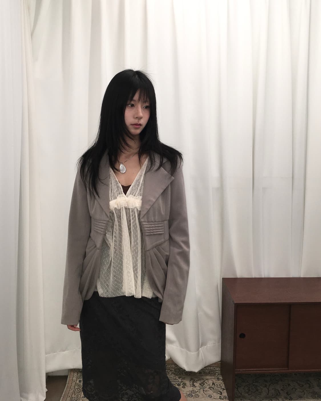 그레이 디테일 블레이저 상품이미지3